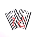 Pink flamingo and black vertical striped gift bag with handle for boutique shopping - Stripe Flamingo Style (23) / 95 Pieces/Pack