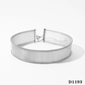 Collana girocollo a rete d'argento con chiusura a moschettone e catena regolabile - Collana / Stile Argentato (D1193)