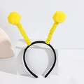 Yellow honeybee antenna headband with fuzzy pom-poms for costume party accessories - No.11 Bee Headband