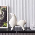 Abstract white ceramic horse ornament for home decor, large size minimalist Nordic style sculpture - Large Texture White