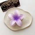Gradient purple plumeria flower hair claw clip in translucent resin for elegant styling - Large / Gradient Purple