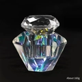Iridescent glass nail art crystal cup with diamond lid and multi-color gradient base - Colorful Base Transparent Diamond Lid Cup
