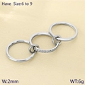 Interlocked triple band ring in silver finish with pavé set crystals and smooth bands - US 6 / Silver Three-Linked Interlocking Pave Style (KR113336-Z)