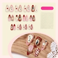 Set di 24 unghie finte a mandorla Alice nel Paese delle Meraviglie con cuori e stelle - In Scatola (2XB1-13909) / 24 Pezzi/Set