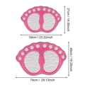 Confronto dimensioni per due tappetini da bagno rosa in vello di corallo con sassi 3D - 40x60cm (Senza sacchetto di imballaggio) / Rosa brillante
