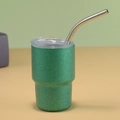 Dark Green Diamond Glitter (3oz/Double-walled/With Straw)