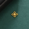 18K gold-plated stainless steel geometric clover charm pendant on textured surface - Hollow Cross Flower Style / Gold