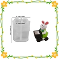 Bunny and cart silicone mold with finished resin craft for Easter DIY decor - Rabbit Driving Car