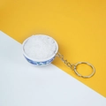Miniature blue floral pattern porcelain bowl with white rice food model keychain - No.40 White Rice (Model)