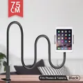 Schwarze 75 cm flexible Schwanenhals-Halterung für Handy und Tablet mit Schraubklemme - Spiral-Tablet-Modell / Schwarz