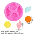 Pink ocean seashell silicone mold for DIY cake decoration and chocolate crafts - 4#A559 / Pink