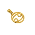 Collana in acciaio inossidabile dorato con ciondolo tondo traforato segno Cancro - Cancro - Ciondolo Singolo
