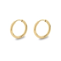 Polished gold stainless steel hoop earrings in a minimalist circular design - 2.0*12mm / Gold