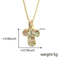 Gold-plated copper letter T necklace pendant with colorful zircon stones on rope chain - Letter T