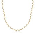 Elegante collana a catena a coda di volpe dorata con trama ondulata su sfondo bianco - Collana a Onde Dorata (N1889)