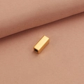 Polished gold rectangular hollow tube bead made of stainless steel for jewelry making - 5*12MM / Gold