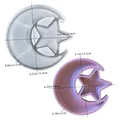Star and moon resin tray silicone mold with precise dimensions and weight details - D4783-Star and Moon Storage Box Silicone Mold
