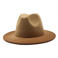 Modischer Filzhut mit Farbverlauf, breiter Krempe und Einkerbung für Damen und Herren - M (56-58cm) / Farbverlauf Khaki