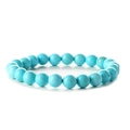 8mm sky blue natural stone beaded bracelet with turquoise texture on white background - Natural Blue Turquoise