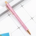 Pink glitter retractable ballpoint pen with rose gold accents and sparkling finish - Pink Scale (Rose Gold Trim)