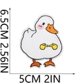 Detail view of cartoon duck embroidery patch with dimensions 6.5cm x 5cm shown clearly - No. 10 (Cute Simple Duck)