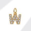 Exquisite gold-plated letter W pendant necklace with micro-pave cubic zirconia stones - Gold (Letter W)