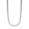 Detail shot of the polished silver stainless steel interlocking rectangle link chain - 6mm-75cm / Steel