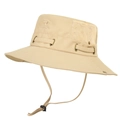 Sombrero para el sol caqui con ala ancha, paneles de malla transpirable y barboquejo - Caqui