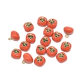 DIY 3D orange persimmon enamel pendants with gold loops for jewelry making - Orange Persimmon
