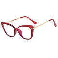 Occhiali anti luce blu cat eye TR90 retrò con montatura rossa e stanghette in oro metallo - Rosso Trasparente Oro (C4)