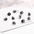 Gunmetal 925 sterling silver ear nut replacements with professional polished finish - Black & Gold