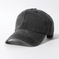 Unisex vintage washed denim baseball cap in dark grey with a minimalist six-panel design - Dark Gray