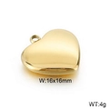 Minimalistischer goldener Herzanhänger aus Edelstahl, Maße 16x16 mm und 4 g Gewicht - 16*16mm / Gold