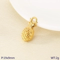 Golden hollow pineapple charm pendant made of stainless steel for DIY jewelry, 19x9mm - Gold Hollow Pineapple (KLJ10808-Z)