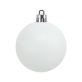 Matte white Christmas bauble ornament with a sleek silver metallic cap and hanging loop - Matte White