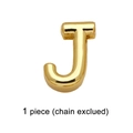 Polished gold-plated letter J pendant charm for DIY bracelet jewelry making - Letter J