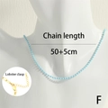 Sky blue beaded chain necklace with golden lobster clasp and adjustable 50+5cm length - 50+5cm / Light Blue (SET0362-F)