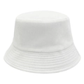Sombrero de pescador de pana blanco puro clásico con costuras reforzadas y estilo minimal - Blanco