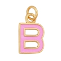 Goldener Anhänger Buchstabe B mit rosa Emaille für modische Halsketten - Rosa - Buchstabe B