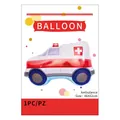 Ambulance shaped foil balloon in 86x62cm size with medical cross and red accents - Ambulance