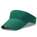 Deep green sports visor hat for running and tennis in breathable cotton fabric - Olive Green