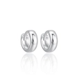 S925 sterling silver minimalist thick huggie hoop earrings with polished finish - ID 6mm OD 9mm / Silver