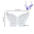 Translucent butterfly resin mold with purple finished keychain charm and dimensions - Butterfly Style 3 / Silicone Mold