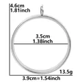 Golden round stainless steel glass locket pendant with dimensions 4.6cm by 3.9cm - Inner Diameter 35mm - Cavity Thickness 3.5mm / Steel