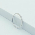 S925 sterling silver pave set cubic zirconia minimalist toe ring in silver finish - 925 Silver / Platinum