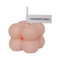 Handmade pink bubble cube scented candle with minimalist white handmade candle label - Light Pink (Persimmon)