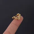 Minimalist gold plated stainless steel tragus stud with sparkling cubic zirconia inlay - Gold Irregular Style (315-8#G)