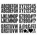 Black 2.5 inch waterproof self-adhesive vinyl letter and number stickers for mailboxes - 6 Sheets/Set / Black (P19)