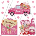 DIY Muttertags-Diamantmalerei-Schlüsselanhänger-Set mit rosa LKW, Gnom und Umschlag-Motiven - Muttertag Thema Hängeschild Set