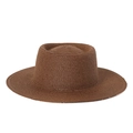 Top-down detail of dark brown woven straw hat showing dense spiral weave texture - Adjustable / Coffee